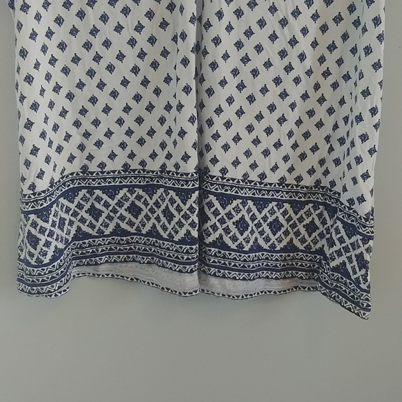 Dalia Boho Sleeveless White And Blue Embroidered Design Tunic Neckline Top - Picture 3 of 12